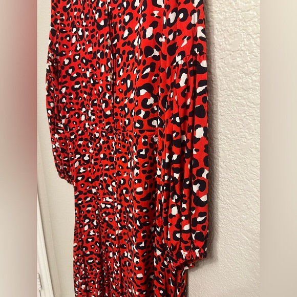 Oversized red and navy leopard dress - Picture 5 of 5